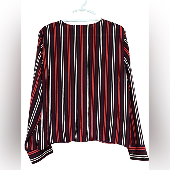 Express Red Stripe Twist Blouse - Picture 5 of 8